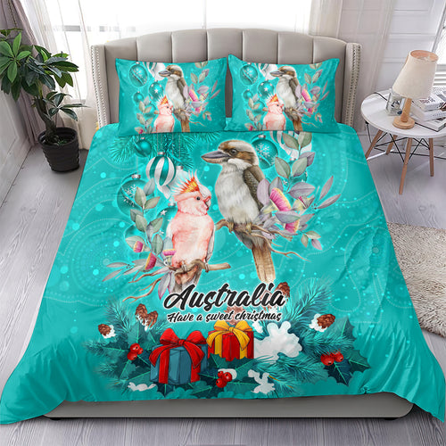 kookaburra-and-cockatoo-bedding-set-australia-merry-christmas-aboriginal-teal-style