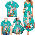 kookaburra-and-cockatoo-family-matching-summer-maxi-dress-and-hawaiian-shirt-australia-merry-christmas-aboriginal-teal-style