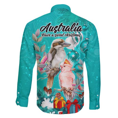 kookaburra-and-cockatoo-family-matching-tank-maxi-dress-and-hawaiian-shirt-australia-merry-christmas-aboriginal-teal-style