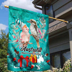 kookaburra-and-cockatoo-garden-flag-australia-merry-christmas-aboriginal-teal-style
