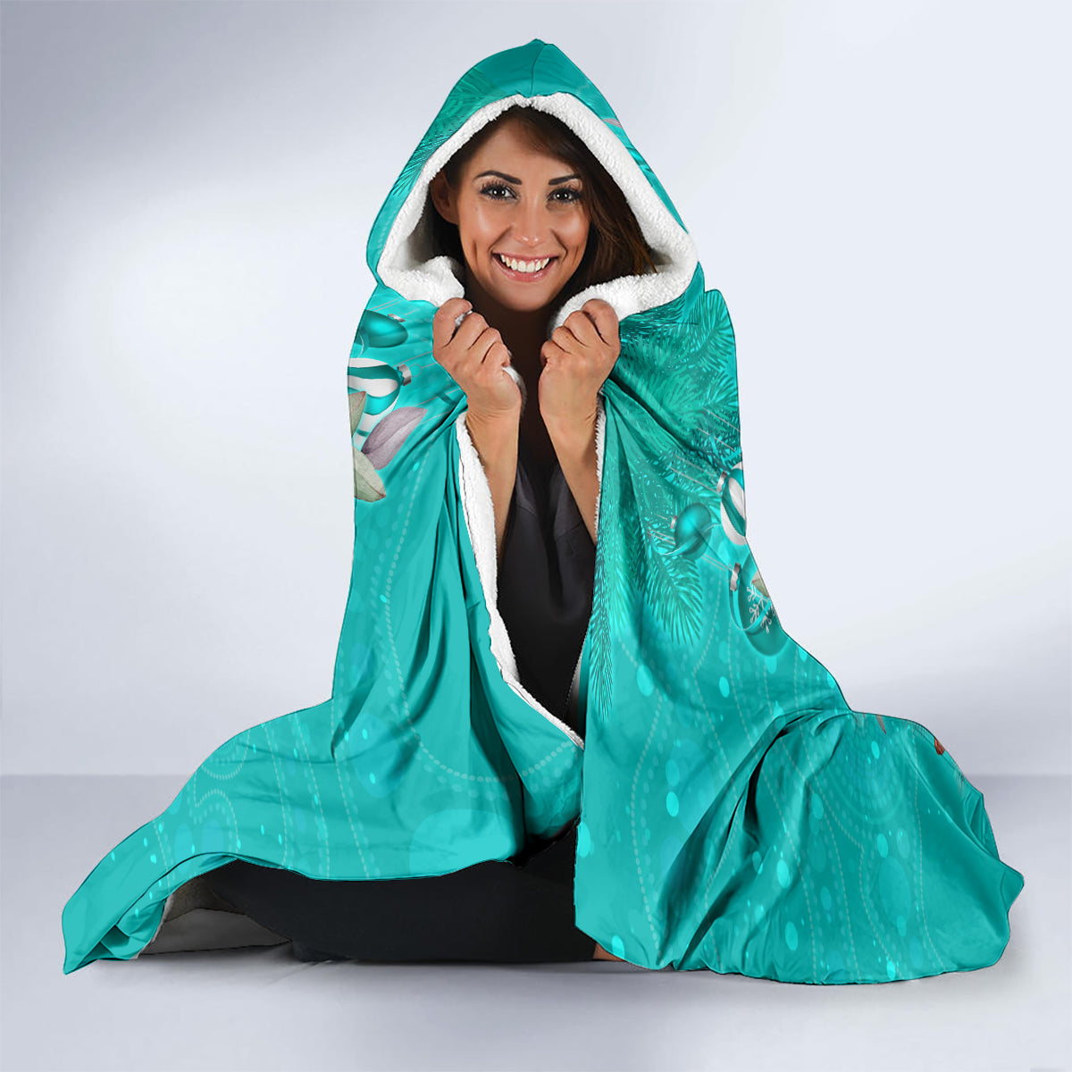 kookaburra-and-cockatoo-hooded-blanket-australia-merry-christmas-aboriginal-teal-style