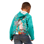 kookaburra-and-cockatoo-kid-hoodie-australia-merry-christmas-aboriginal-teal-style
