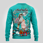kookaburra-and-cockatoo-ugly-christmas-sweater-australia-merry-christmas-aboriginal-teal-style