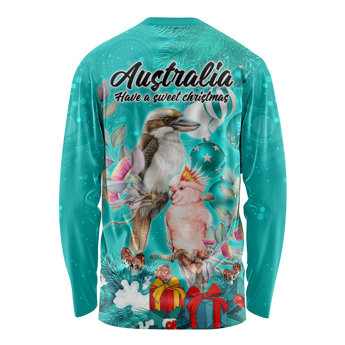 kookaburra-and-cockatoo-long-sleeve-shirt-australia-merry-christmas-aboriginal-teal-style