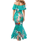 kookaburra-and-cockatoo-mermaid-dress-australia-merry-christmas-aboriginal-teal-style