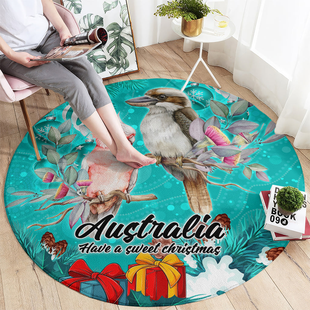 kookaburra-and-cockatoo-round-carpet-australia-merry-christmas-aboriginal-teal-style
