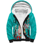 kookaburra-and-cockatoo-sherpa-hoodie-australia-merry-christmas-aboriginal-teal-style