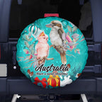 kookaburra-and-cockatoo-spare-tire-cover-australia-merry-christmas-aboriginal-teal-style