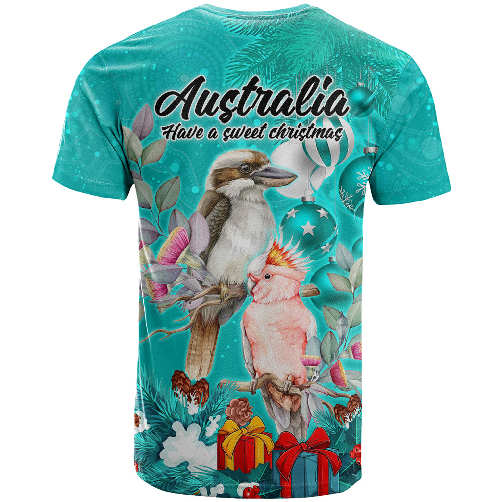 kookaburra-and-cockatoo-t-shirt-australia-merry-christmas-aboriginal-teal-style
