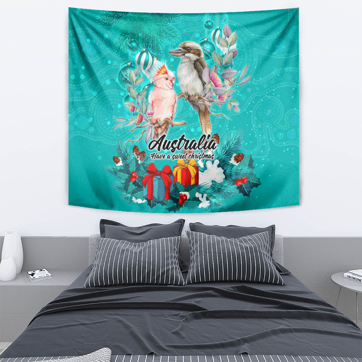 kookaburra-and-cockatoo-tapestry-australia-merry-christmas-aboriginal-teal-style
