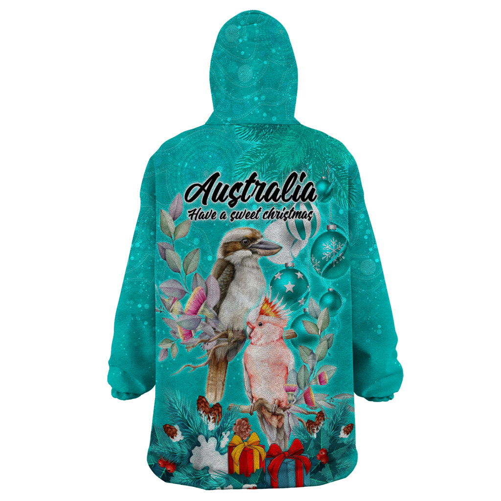 kookaburra-and-cockatoo-wearable-blanket-hoodie-australia-merry-christmas-aboriginal-teal-style