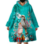 kookaburra-and-cockatoo-wearable-blanket-hoodie-australia-merry-christmas-aboriginal-teal-style