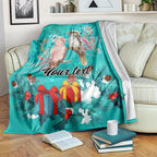 personalised-kookaburra-and-cockatoo-blanket-australia-merry-christmas-aboriginal-teal-style