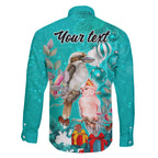 personalised-kookaburra-and-cockatoo-family-matching-puletasi-dress-and-hawaiian-shirt-australia-merry-christmas-aboriginal-teal-style