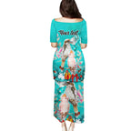 personalised-kookaburra-and-cockatoo-family-matching-puletasi-dress-and-hawaiian-shirt-australia-merry-christmas-aboriginal-teal-style