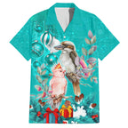 personalised-kookaburra-and-cockatoo-hawaiian-shirt-australia-merry-christmas-aboriginal-teal-style