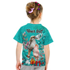 personalised-kookaburra-and-cockatoo-kid-t-shirt-australia-merry-christmas-aboriginal-teal-style