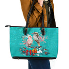 personalised-kookaburra-and-cockatoo-leather-tote-bag-australia-merry-christmas-aboriginal-teal-style
