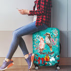 personalised-kookaburra-and-cockatoo-luggage-cover-australia-merry-christmas-aboriginal-teal-style
