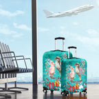 personalised-kookaburra-and-cockatoo-luggage-cover-australia-merry-christmas-aboriginal-teal-style