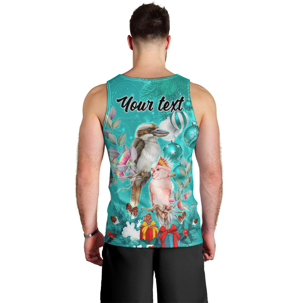 personalised-kookaburra-and-cockatoo-men-tank-top-australia-merry-christmas-aboriginal-teal-style