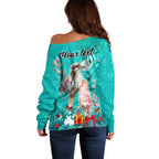 personalised-kookaburra-and-cockatoo-off-shoulder-sweater-australia-merry-christmas-aboriginal-teal-style