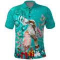 personalised-kookaburra-and-cockatoo-polo-shirt-australia-merry-christmas-aboriginal-teal-style