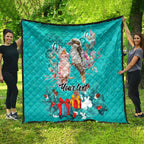 personalised-kookaburra-and-cockatoo-quilt-australia-merry-christmas-aboriginal-teal-style