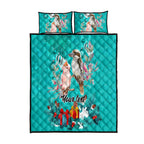 personalised-kookaburra-and-cockatoo-quilt-bed-set-australia-merry-christmas-aboriginal-teal-style