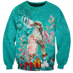 personalised-kookaburra-and-cockatoo-sweatshirt-australia-merry-christmas-aboriginal-teal-style