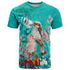 personalised-kookaburra-and-cockatoo-t-shirt-australia-merry-christmas-aboriginal-teal-style
