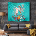personalised-kookaburra-and-cockatoo-tapestry-australia-merry-christmas-aboriginal-teal-style