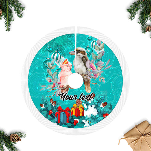 personalised-kookaburra-and-cockatoo-tree-skirt-australia-merry-christmas-aboriginal-teal-style