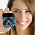 Personalised Aotearoa Niho Taniwha Motif AirPods Case Blue Style - Aussie Hoodie