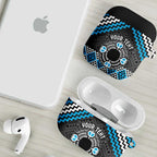 Personalised Aotearoa Niho Taniwha Motif AirPods Case Blue Style - Aussie Hoodie