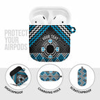 Personalised Aotearoa Niho Taniwha Motif AirPods Case Blue Style - Aussie Hoodie