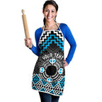 Personalised Aotearoa Niho Taniwha Motif Apron Blue Style - Aussie Hoodie