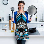 Personalised Aotearoa Niho Taniwha Motif Apron Blue Style - Aussie Hoodie
