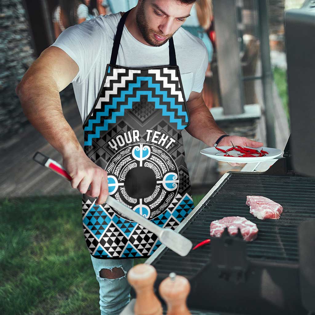 Personalised Aotearoa Niho Taniwha Motif Apron Blue Style - Aussie Hoodie
