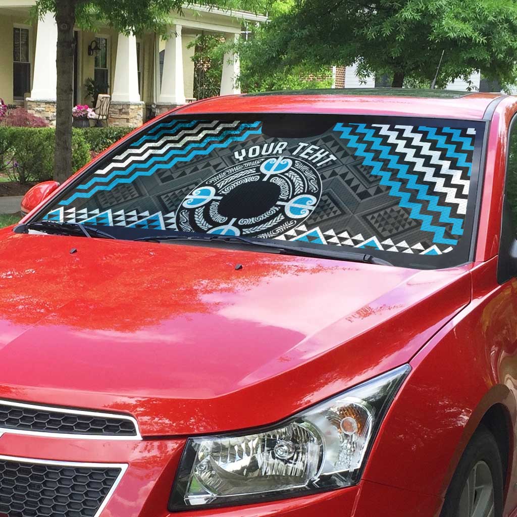 Personalised Aotearoa Niho Taniwha Motif Auto Sun Shade Blue Style - Aussie Hoodie