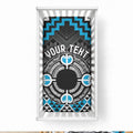 Personalised Aotearoa Niho Taniwha Motif Baby Bed Cover Blue Style