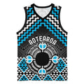 Personalised Aotearoa Niho Taniwha Motif Basketball Jersey Blue Style - Aussie Hoodie