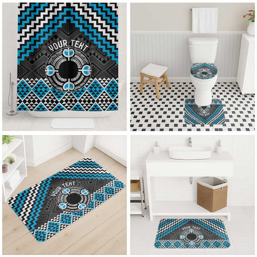 Personalised Aotearoa Niho Taniwha Motif Bathroom Set Blue Style - Aussie Hoodie
