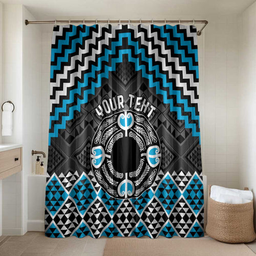 Personalised Aotearoa Niho Taniwha Motif Bathroom Set Blue Style - Aussie Hoodie