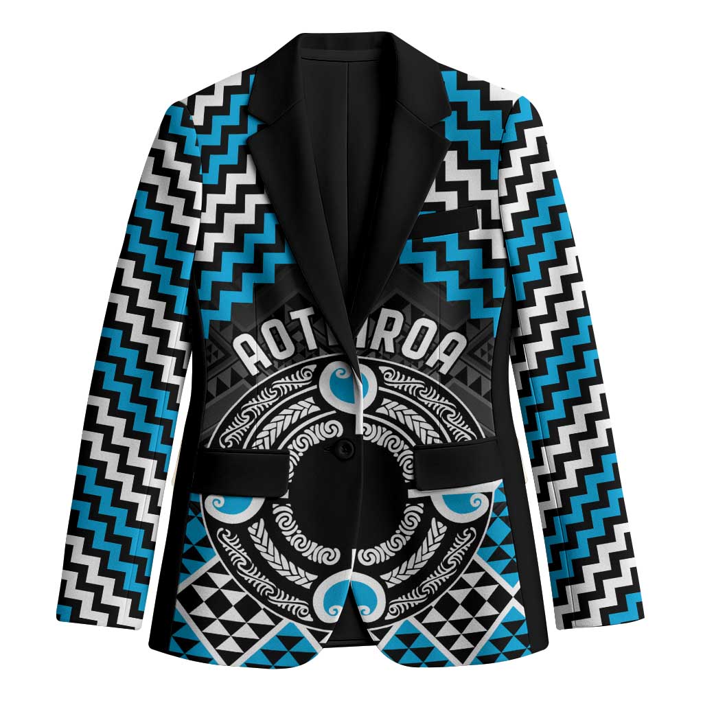 Personalised Aotearoa Niho Taniwha Motif Blazer Blue Style - Aussie Hoodie