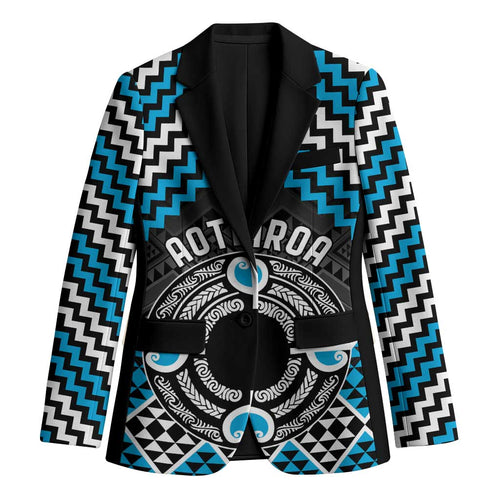 Personalised Aotearoa Niho Taniwha Motif Blazer Blue Style - Aussie Hoodie
