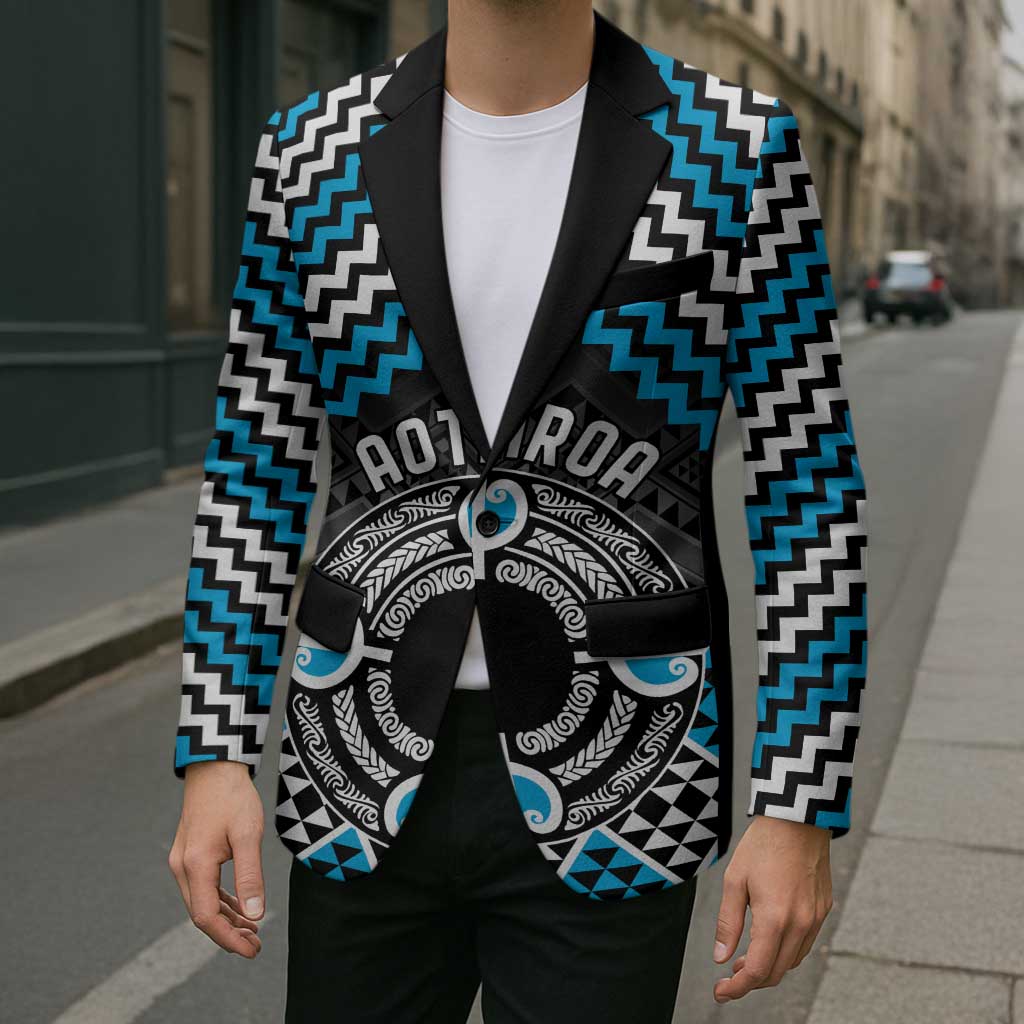 Personalised Aotearoa Niho Taniwha Motif Blazer Blue Style - Aussie Hoodie