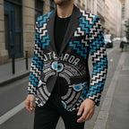 Personalised Aotearoa Niho Taniwha Motif Blazer Blue Style - Aussie Hoodie