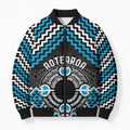Personalised Aotearoa Niho Taniwha Motif Bomber Puffer Jacket Blue Style - Aussie Hoodie