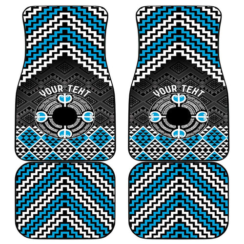 Personalised Aotearoa Niho Taniwha Motif Car Mats Blue Style